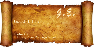 Gold Ella névjegykártya